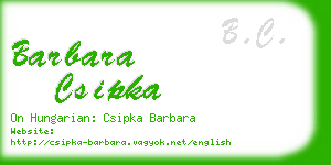 barbara csipka business card